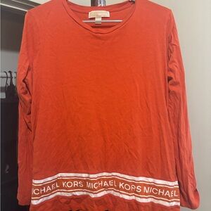 Michael Kors Vibrant Orange Top with Logo Trim